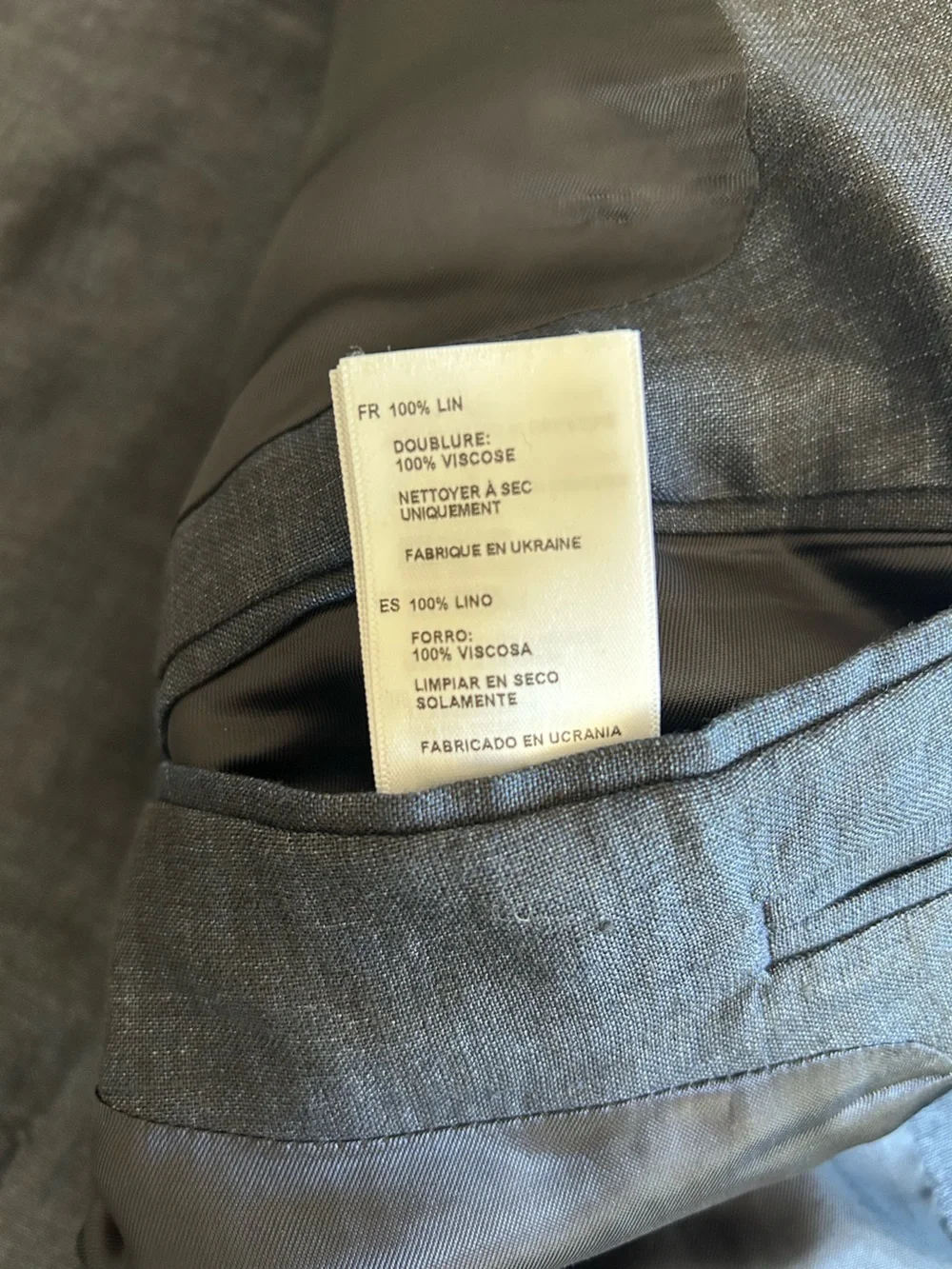 Reiss Navy Blue Single-Breasted Linen Blend Suit jacket and pants